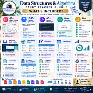 Data Structures & Algorithms Cheat Sheets + Coding Tracker imagen 2