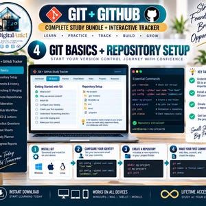 Git + GitHub Cheat Sheets + Interactive Version Control Tracker image 4