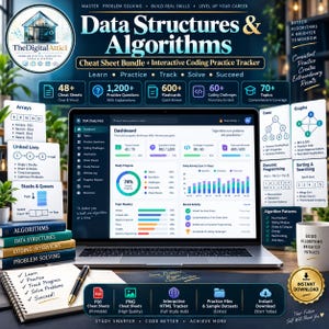 Data Structures & Algorithms Cheat Sheets + Coding Tracker imagen 1