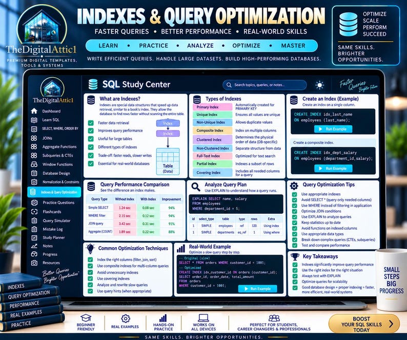 SQL Cheat Sheets + Interactive Database Practice Tracker image 11