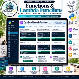 Python Cheat Sheet Bundle + Interactive Coding Practice Tracker imagem 6