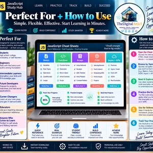 JavaScript Cheat Sheet Bundle + Interactive Coding Practice Tracker immagine 19