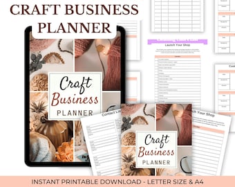 Craft Business Planner Printable | Small Business Organizer | Maker Business Tracker | Etsy Seller Planner | PDF Instant Download