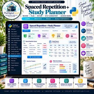 Python Cheat Sheet Bundle + Interactive Coding Practice Tracker imagem 14
