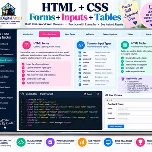 HTML + CSS Cheat Sheet Bundle + Interactive Web Design Practice Tracker image 5