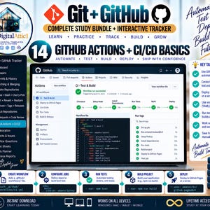 Git + GitHub Cheat Sheets + Interactive Version Control Tracker image 14