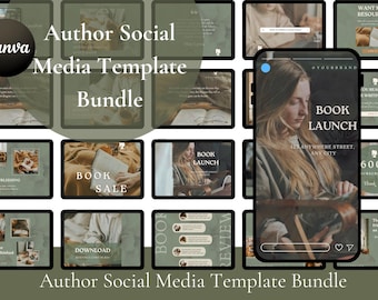 Author Social Media Template Bundle, Writer Instagram Templates, Book Promotion Canva Templates, Author Branding Kit, Book Marketing