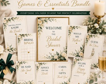 Paquete de juegos de lujo para despedida de soltera. Plantillas editables para despedida de soltera. Juegos imprimibles para fiestas. Descarga instantánea.