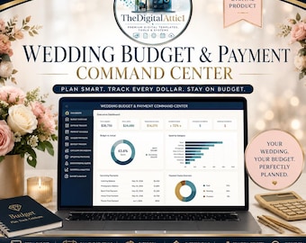 Wedding Budget & Payment Command Center | Wedding Budget Planner | Expense Vendor Payment Deposit Tracker | Interactive Digital Planner