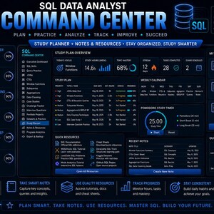 SQLデータアナリストコマンドセンター | SQL学習プランナー、クエリ練習、ポートフォリオプロジェクト＆面接トラッカー | インタラクティブHTMLダッシュボード 画像 10