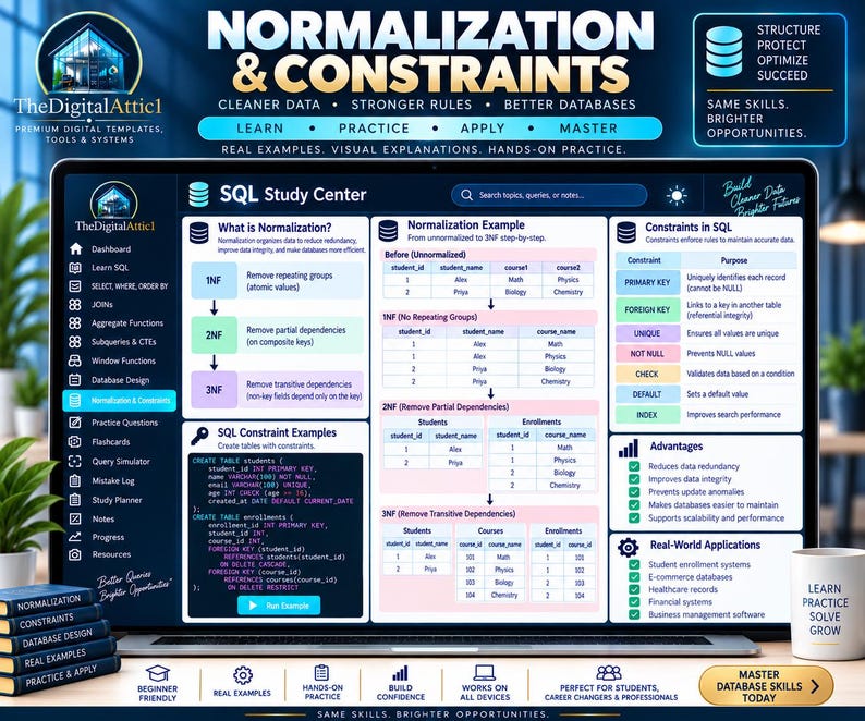 SQL Cheat Sheets + Interactive Database Practice Tracker image 10