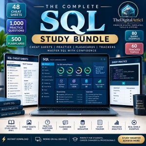 SQL Cheat Sheets + Interactive Database Practice Tracker