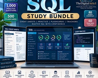 SQL Cheat Sheets + Interactive Database Practice Tracker