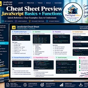 JavaScript Cheat Sheet Bundle + Interactive Coding Practice Tracker immagine 17