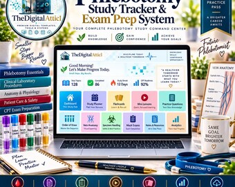 Phlebotomy Study Tracker & CPT Exam Prep System | Flashcards, Practice Questions, Mock Exams