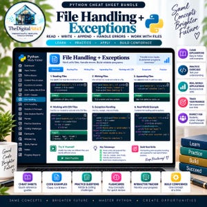 Python Cheat Sheet Bundle + Interactive Coding Practice Tracker imagem 9