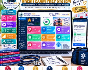 Sistema de acompanhamento de estudos, flashcards e preparação para o exame NREMT para EMT