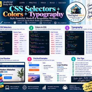 HTML + CSS Cheat Sheet Bundle + Interactive Web Design Practice Tracker image 6