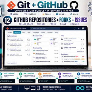 Git + GitHub Cheat Sheets + Interactive Version Control Tracker image 12