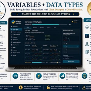 Python Cheat Sheet Bundle + Interactive Coding Practice Tracker imagem 4