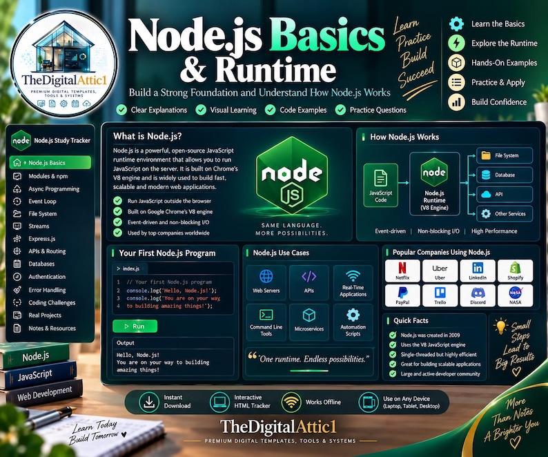 Node.js Cheat Sheets + Interactive Backend Practice Tracker image 4