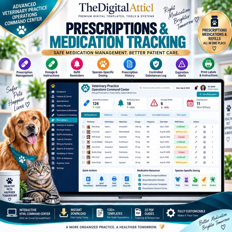 Advanced Veterinary Practice Command Center | Scheduling Inventory Billing KPI Dashboard image 8