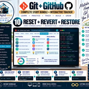 Git + GitHub Cheat Sheets + Interactive Version Control Tracker image 10