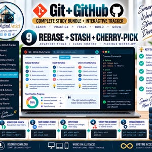 Git + GitHub Cheat Sheets + Interactive Version Control Tracker image 9
