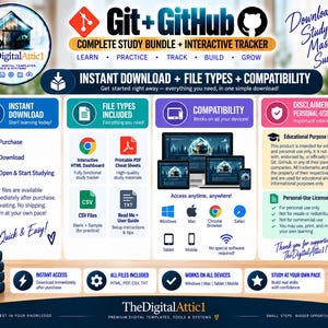 Git + GitHub Cheat Sheets + Interactive Version Control Tracker image 20