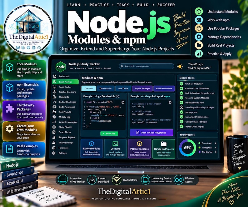 Node.js Cheat Sheets + Interactive Backend Practice Tracker image 5