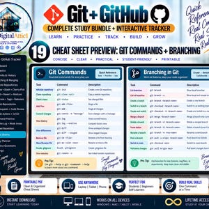 Git + GitHub Cheat Sheets + Interactive Version Control Tracker image 19
