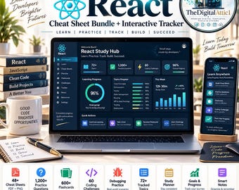 React Cheat Sheets + Interactive Frontend Practice Tracker