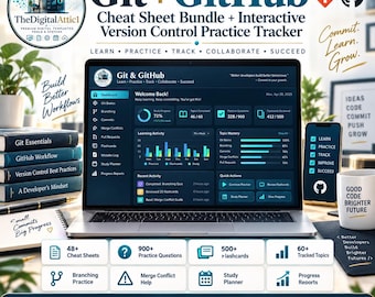 Git + GitHub Cheat Sheets + Interactive Version Control Tracker