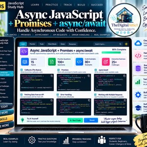 JavaScript Cheat Sheet Bundle + Interactive Coding Practice Tracker immagine 9