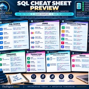 SQL Cheat Sheets + Interactive Database Practice Tracker image 18