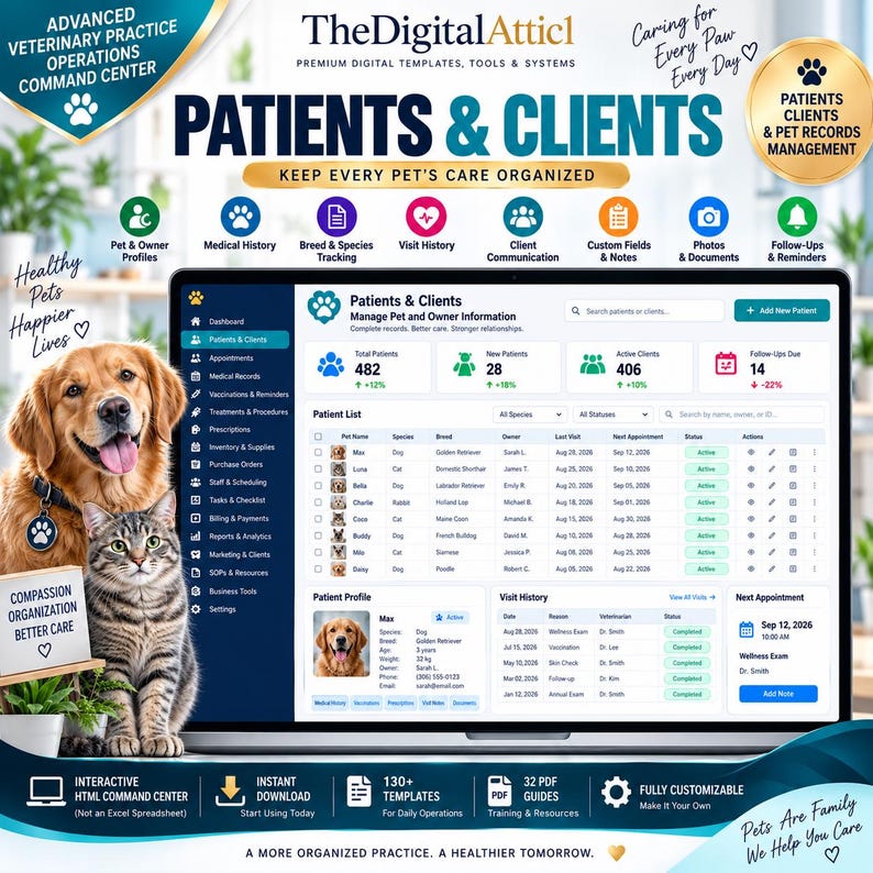 Advanced Veterinary Practice Command Center | Scheduling Inventory Billing KPI Dashboard image 4