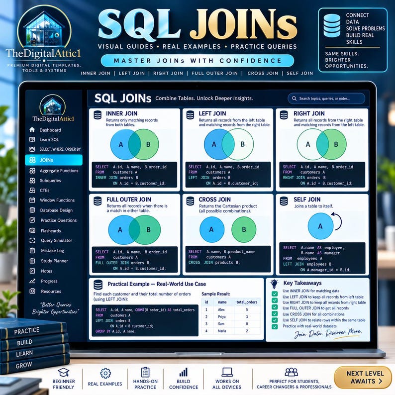 SQL Cheat Sheets + Interactive Database Practice Tracker image 6