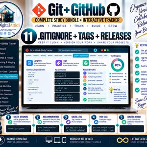 Git + GitHub Cheat Sheets + Interactive Version Control Tracker image 11