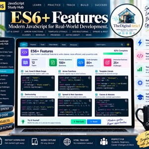 JavaScript Cheat Sheet Bundle + Interactive Coding Practice Tracker immagine 8