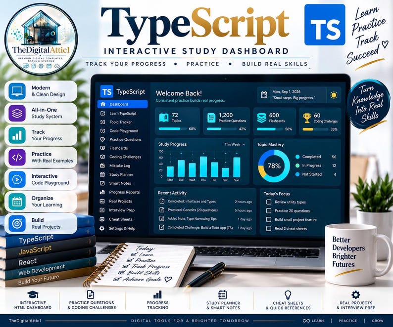 TypeScript Cheat Sheets + Interactive Practice Tracker image 3