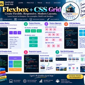 HTML + CSS Cheat Sheet Bundle + Interactive Web Design Practice Tracker image 8
