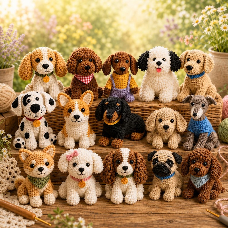 150+ Crochet Dog Patterns Bundle PDF, Amigurumi Puppy Crochet Patterns, Stuffed Dog Plush, Instant Download image 3