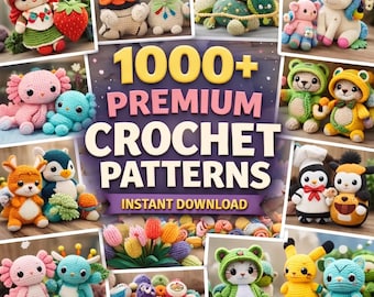 Paquete gigante de más de 1000 patrones de ganchillo y punto para bebés, hogar y moda (descarga digital).