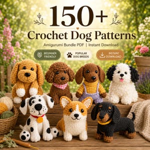 150+ Crochet Dog Patterns Bundle PDF, Amigurumi Puppy Crochet Patterns, Stuffed Dog Plush, Instant Download image 2