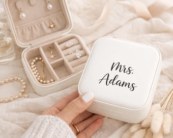 Caixa de joias de viagem personalizada | Presente para madrinhas, lembrança de casamento