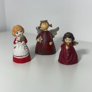 Vintage Weihnachtsengelfiguren - Keramik Feiertagsdekor, 3er-Set