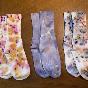 Plant Dyed Socks, Naturally Dyed with Flowers & Botanicals, Organic Cotton Flower Dyed Socks