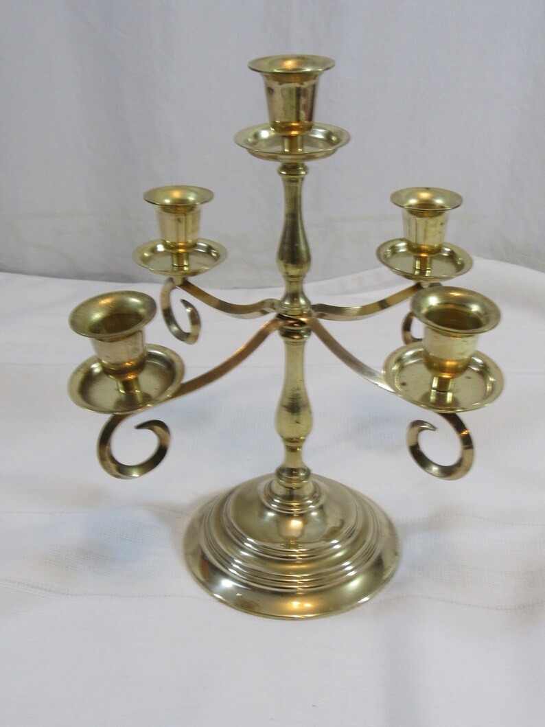 Brass 5 Light Candelabra