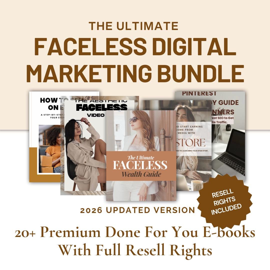 FACELESS Digital Marketing Bundle With Master Resell Rights | Done for ...