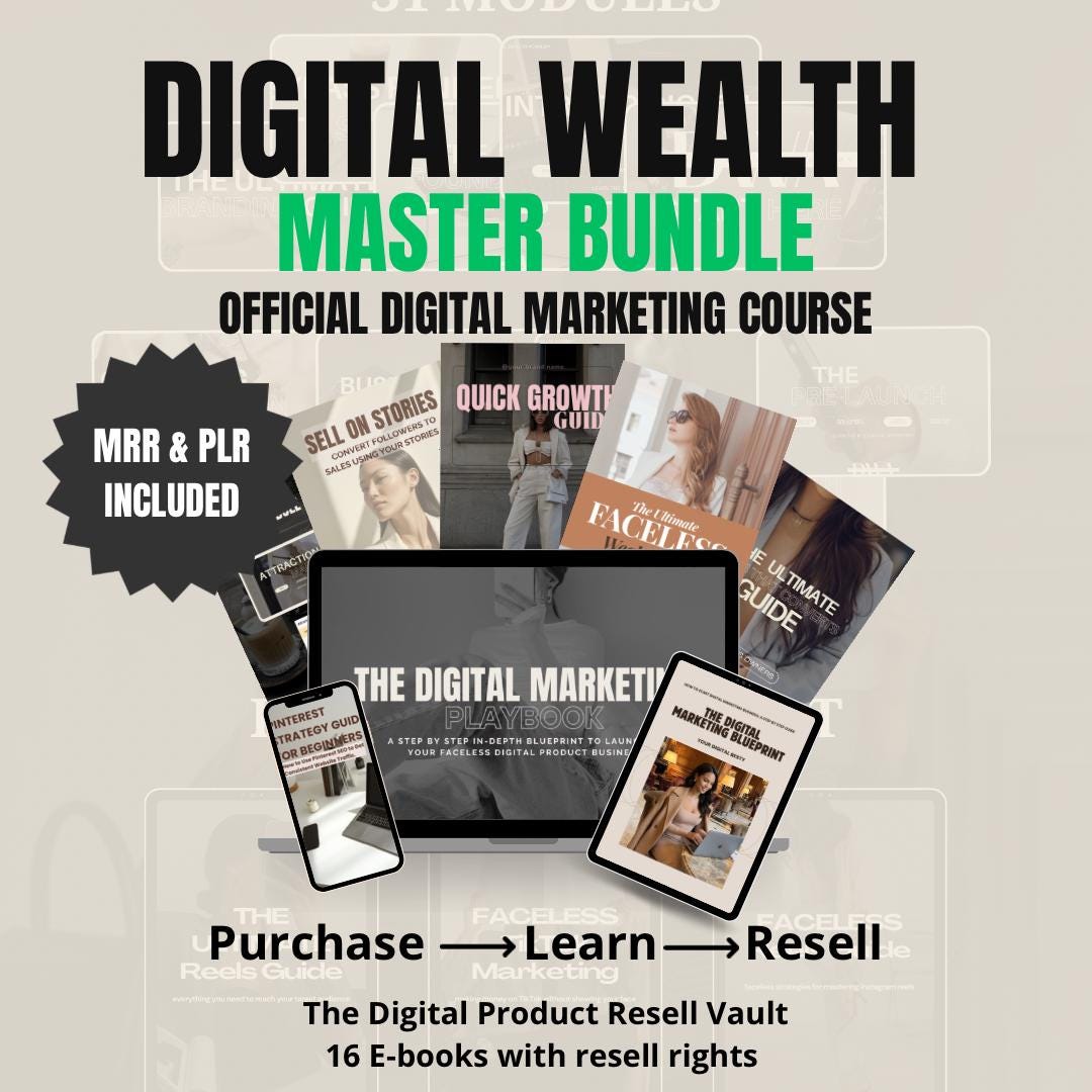 Digital Marketing Starter Bundle | PLR & MRR, Online Business (digital ...